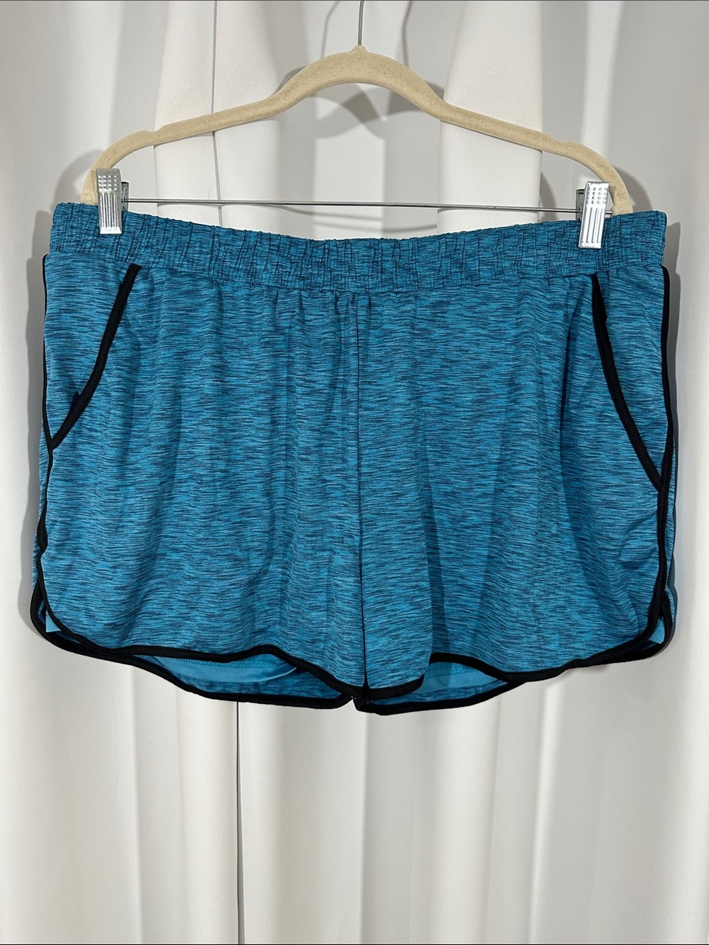 BlevonH Athletic Shorts Size XXL Blue Space Dye Running Workout Shorts